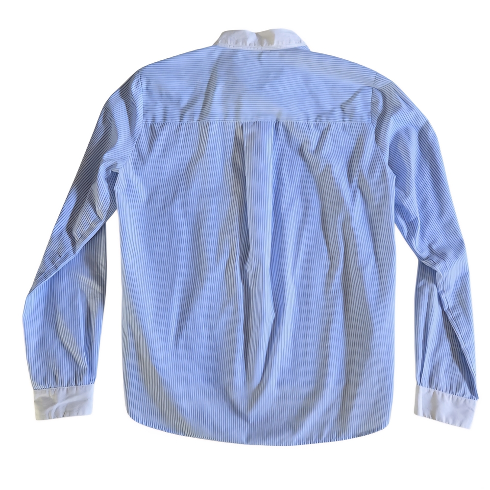 Zara Light Blue Striped Button Down Shirt Size M - Picture 8 of 8